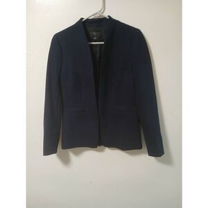 J crew 365 womens size 8T navy blue viscose silk blazer career